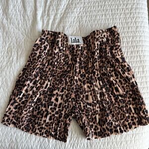 Dressed in LALA High Waist Leopard Print Shorts